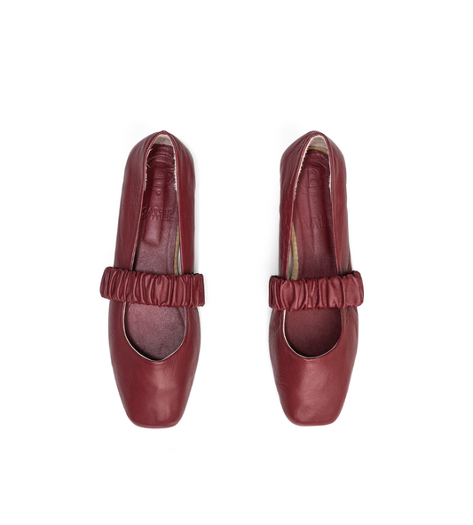 Elena Burgundy Ballerina